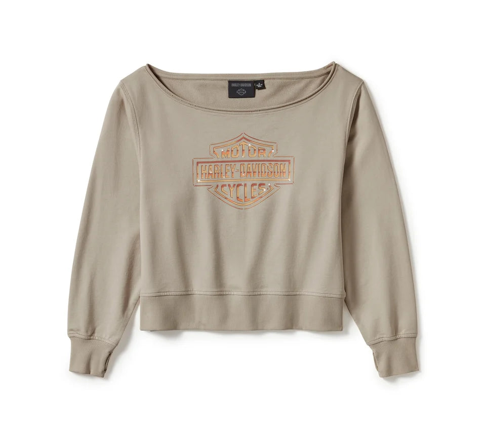 Women's Chrome Evo Off The Shoulder Crew - Harley Black/Island Fossil