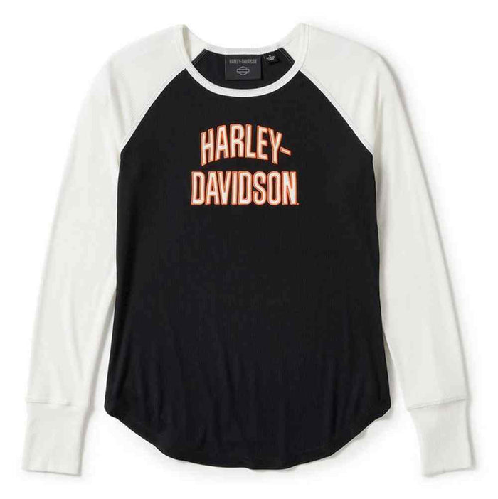 Harley-Davidson® Women's Essential Arched Long Sleeve Raglan Shirt