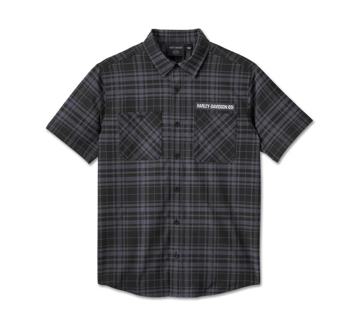 Men's Enduro Short Sleeve Performance Plaid Shirt - White Plaid (Copy)