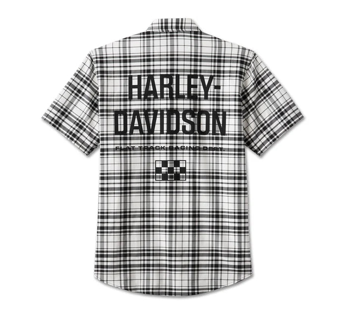 Men's Enduro Short Sleeve Performance Plaid Shirt - White Plaid