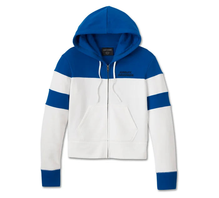 Womans Blue Blazes Cropped Hoodie