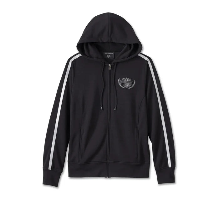 Women's Racing Scuba Zip Front Hoodie - Harley Black