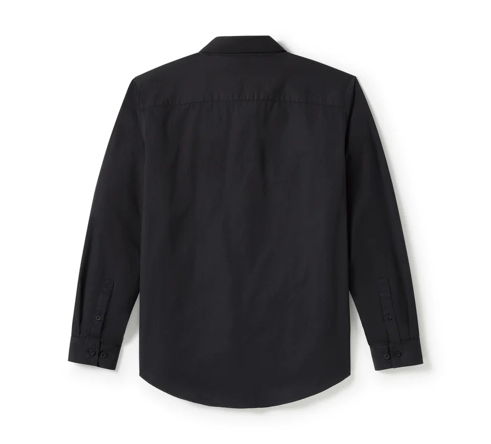 Men's Bar & Shield Solid Long Sleeve Shirt - Harley Black