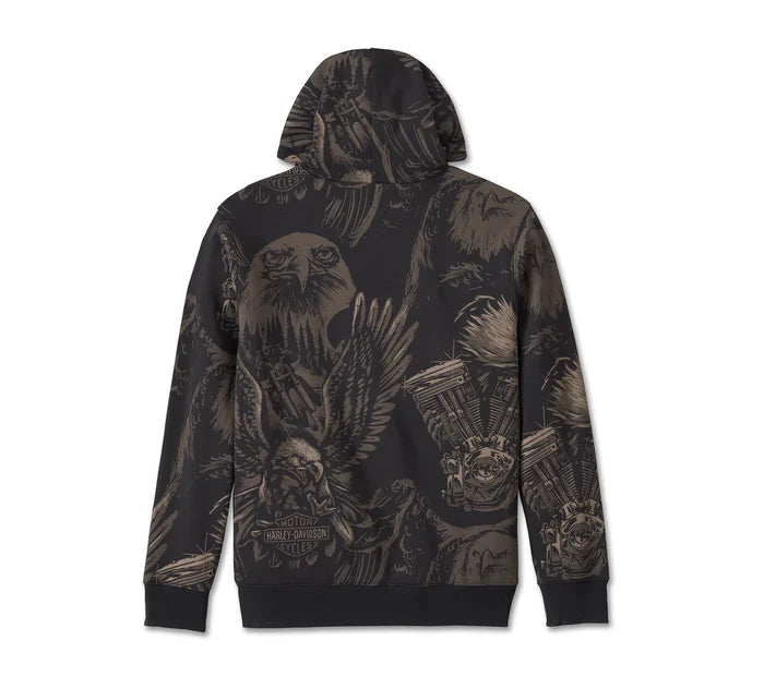 Men's Shadow Bird Zip-Up Hoodie