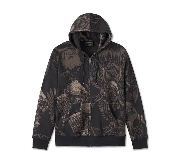 Men's Shadow Bird Zip-Up Hoodie