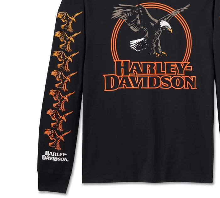 Men's Rising Eagle Long Sleeve Tee - Harley Black