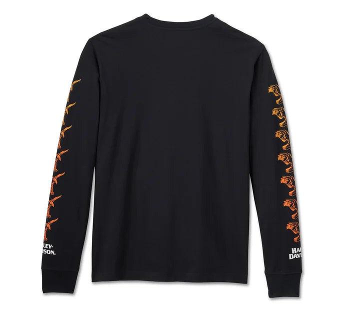 Men's Rising Eagle Long Sleeve Tee - Harley Black