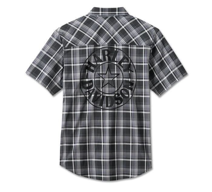 Men's Spirit of Freedom Performance Short Sleeve Shirt - Black Plaid