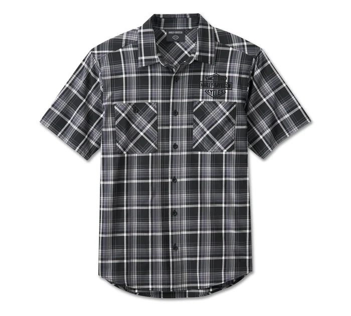 Men's Spirit of Freedom Performance Short Sleeve Shirt - Black Plaid