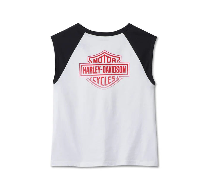 Women's Sizzling Bar & Shield Cropped Tee