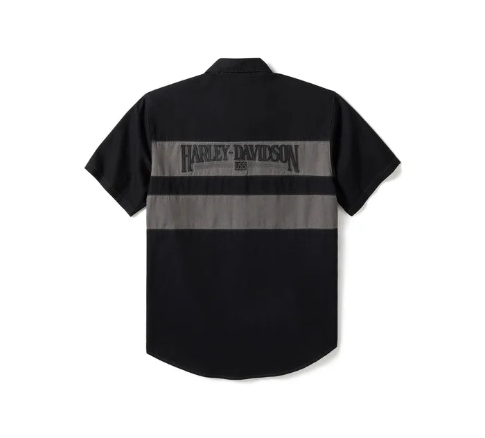 Best Seller Men's Iron Bond II Short Sleeve Shirt - Colorblock - Harley Black & Asphalt