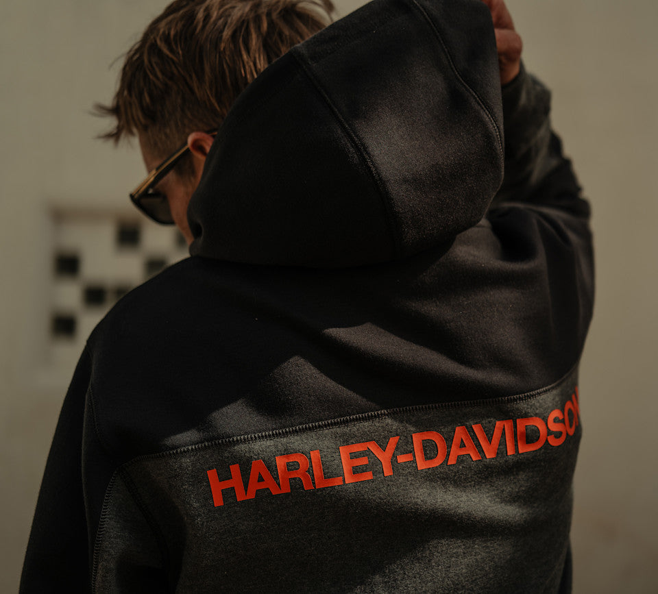 Men's H-D® TECH Gaiter Full Zip - Colorblock - Charcoal Grey Heather (B65) & Harley Black