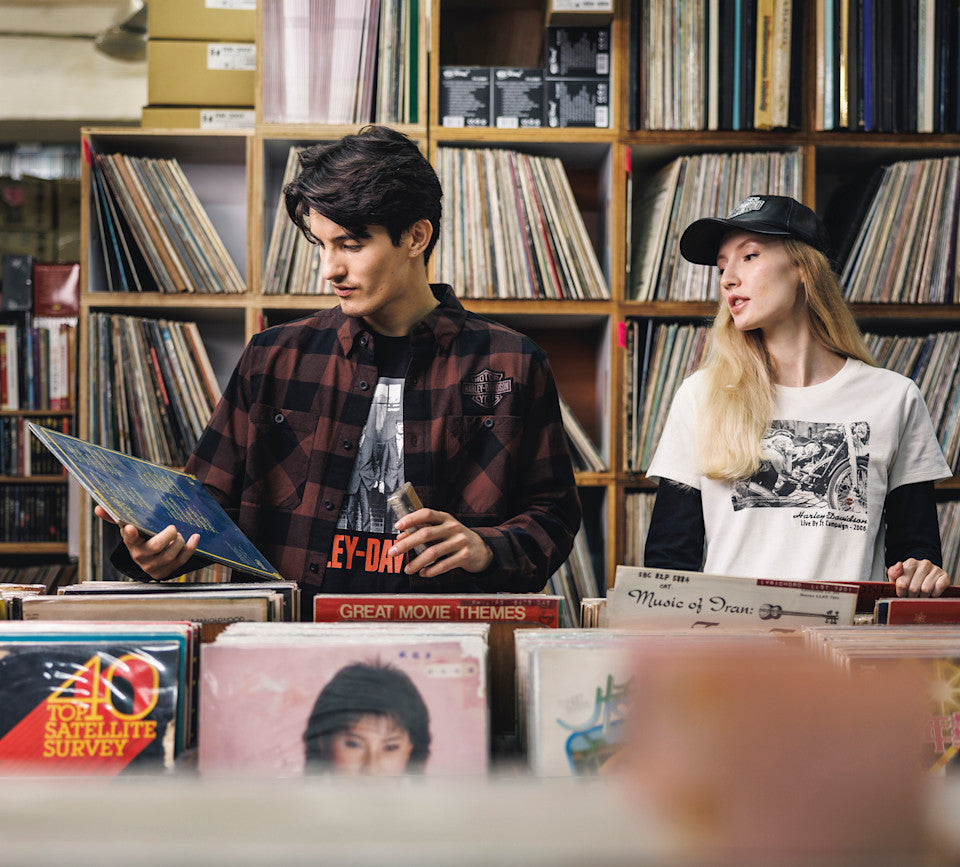 Men's Bar & Shield Buffalo Check Flannel - Plaid - Harley Black & Coffee