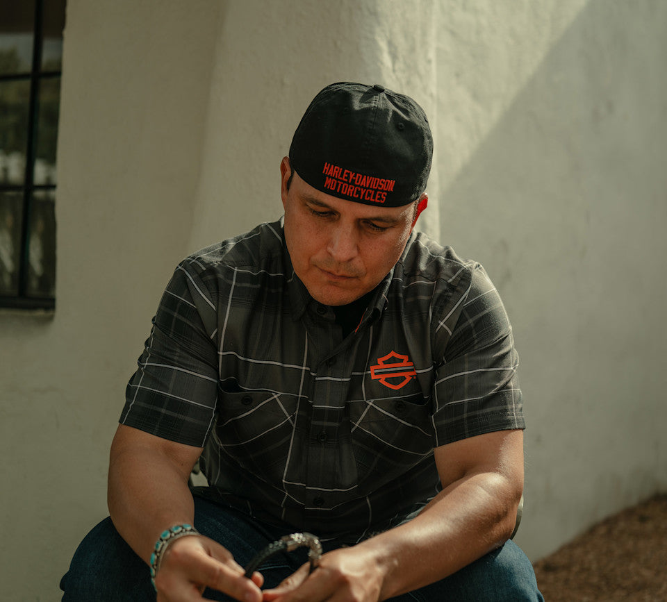 Men's H-D® TECH Coolmax® Plaid Shirt - Plaid - Asphalt & Harley Black