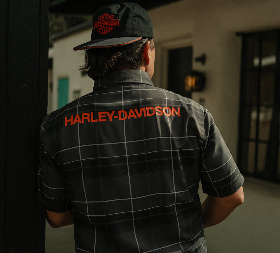 Men's H-D® TECH Coolmax® Plaid Shirt - Plaid - Asphalt & Harley Black