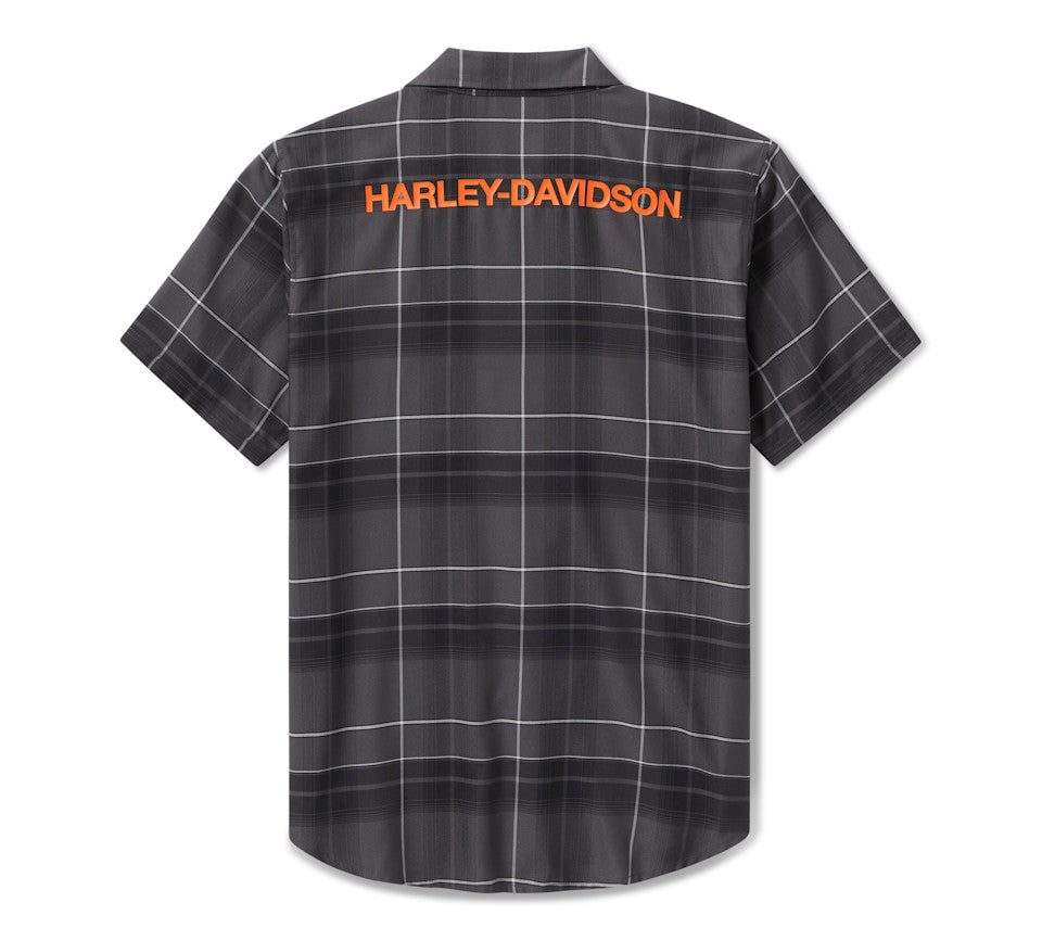Men's H-D® TECH Coolmax® Plaid Shirt - Plaid - Asphalt & Harley Black