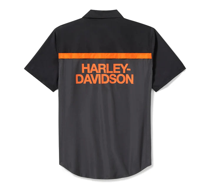 Harley-Davidson® Men's H-D® TECH Vented Shirt - Colorblock - Asphalt & Harley Black