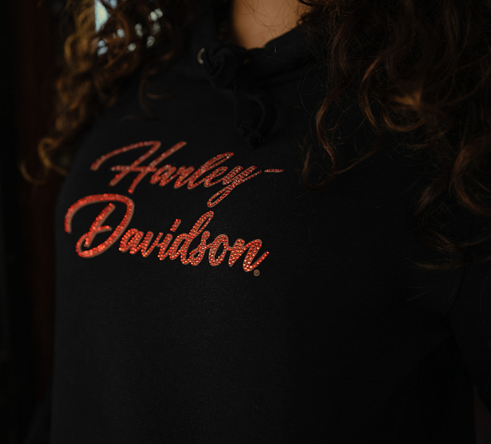 Women's Essential Bling Pullover Hoodie - Harley Black