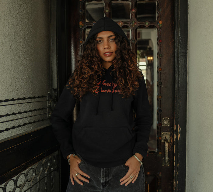 Women's Essential Bling Pullover Hoodie - Harley Black