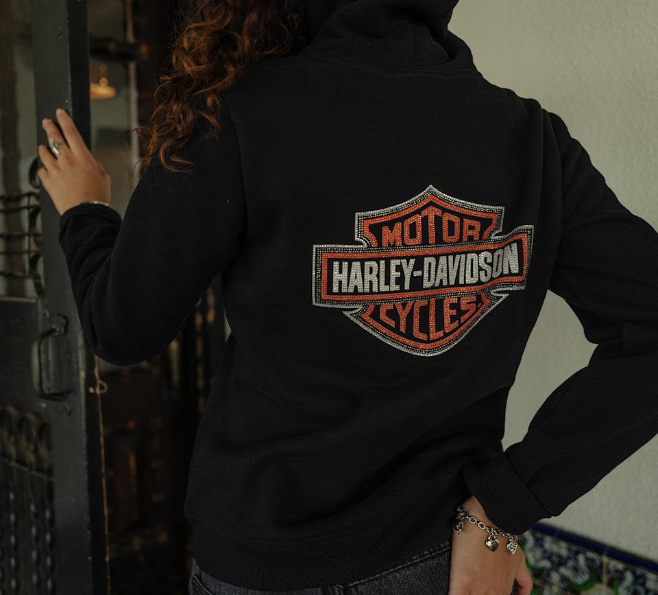 Women's Essential Bling Pullover Hoodie - Harley Black