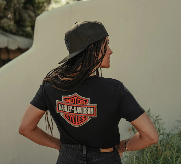 Women's Harley-Davidson Essential Bling V Neck Tee -Black