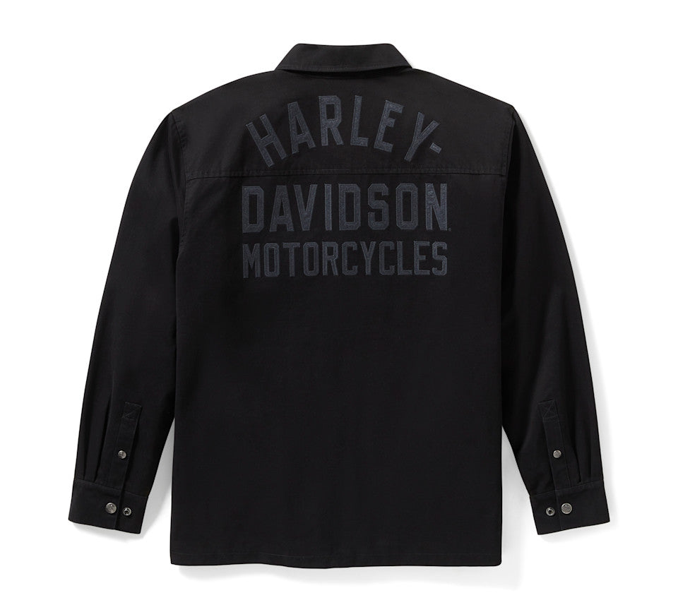 Men's Racer Font Solid Shirt Jacket