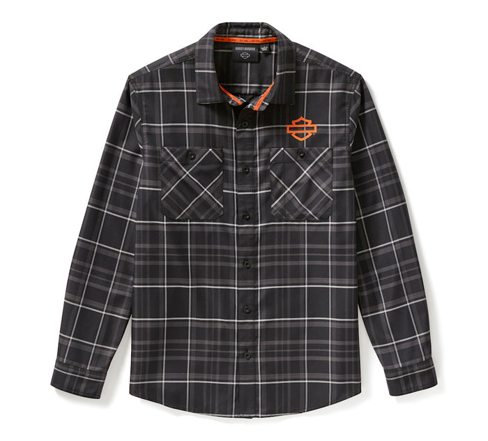 Men's H-D TECH Coolmax Long Sleeve Plaid Shirt