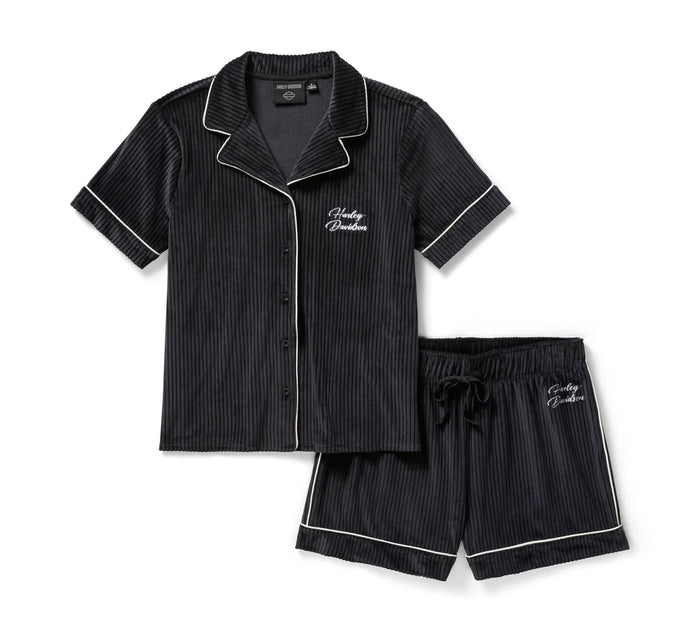 Women's Velour Pajama Short Set