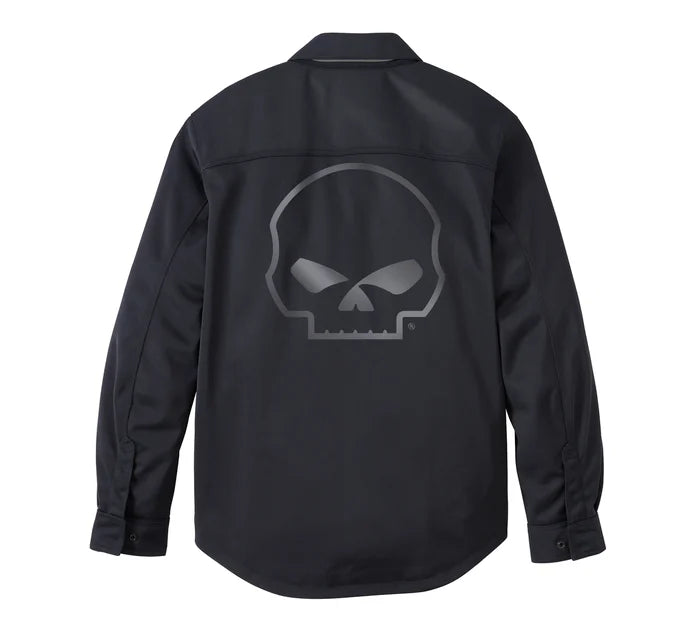 Men's Willie G Skull Graphic Mesh Operative Riding Shirt Jacket