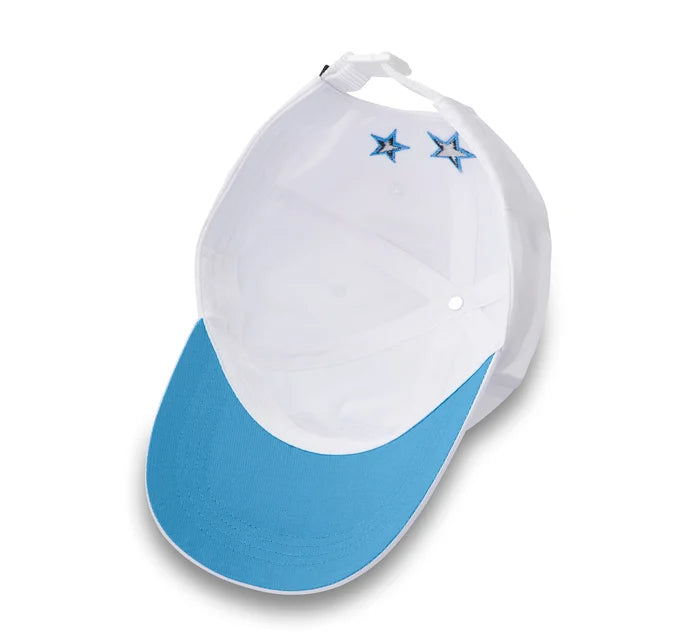 PROMOTION Women's Three Stars Bar & Shield Adjustable Cap - Bright White