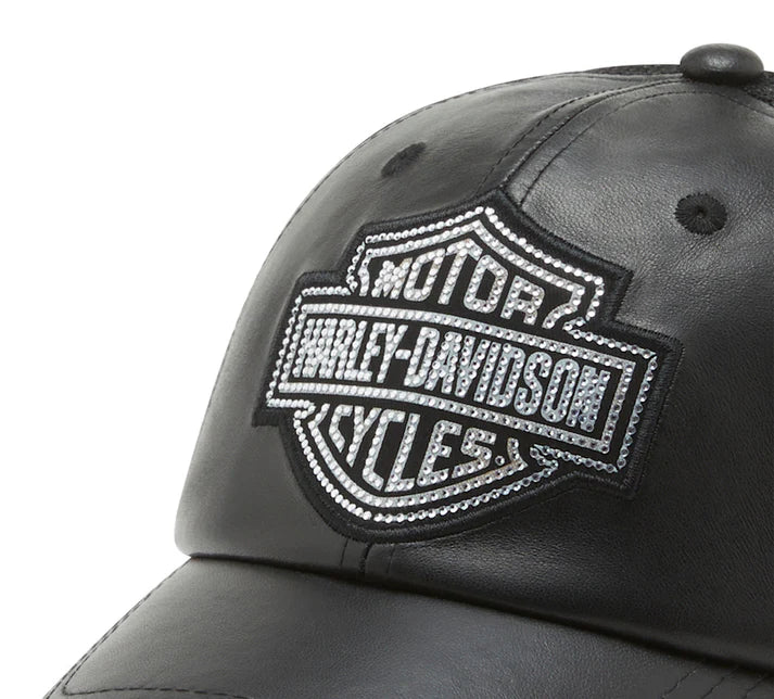 Harley-Davidson® Women's Bling Bar & Shield Leather Trucker Cap