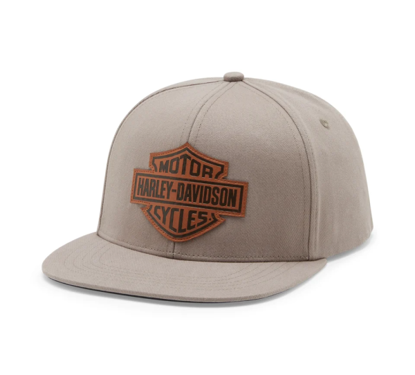 Men’s Leather Bar & Shield Switchback Adjustable Cap