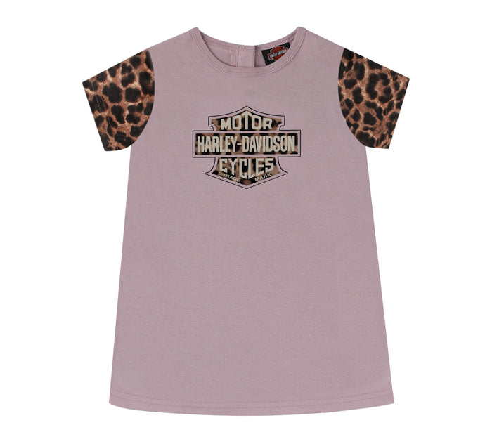 Harley-Davidson Girls' Bar & Shield Leopard Tee Dress 98555-26LG