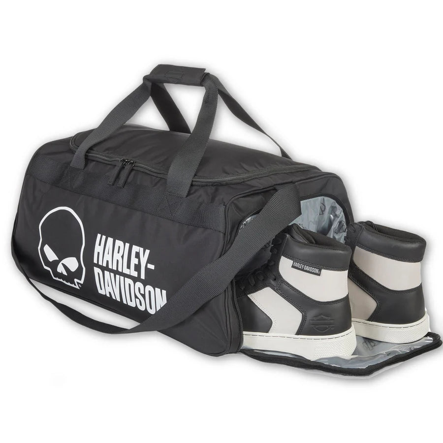 Harley-Davidson Willie G. Skull Adjustable Duffel Bag W/ Side Shoe Pocket, Black 90331/Willie