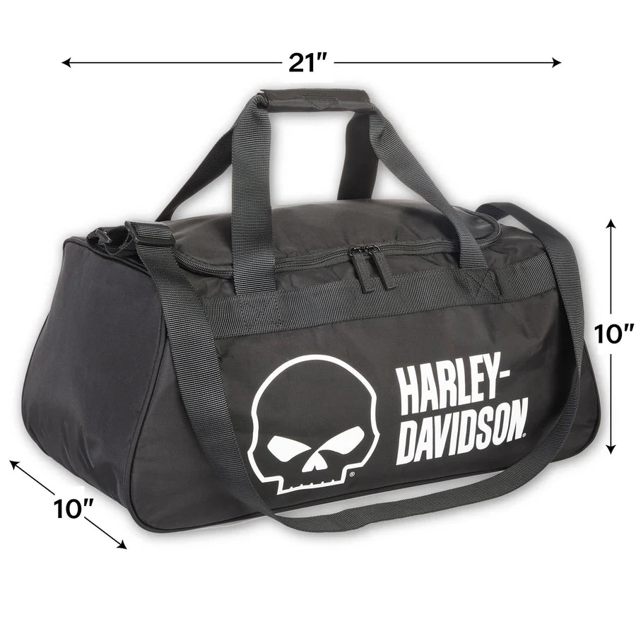 Harley-Davidson Willie G. Skull Adjustable Duffel Bag W/ Side Shoe Pocket, Black 90331/Willie