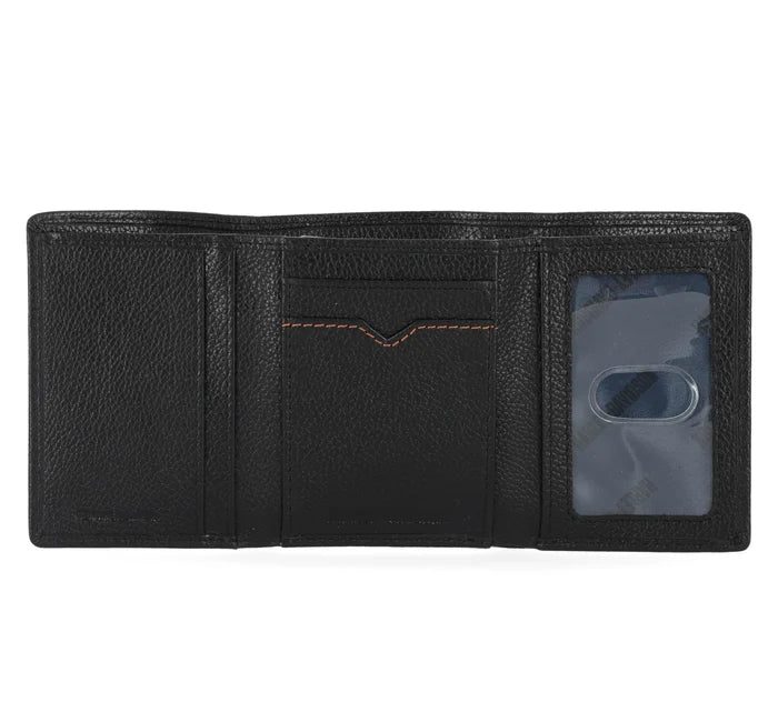 Harley-Davidson® Classic Leather Bar & Shield Tri-Fold Wallet - Black