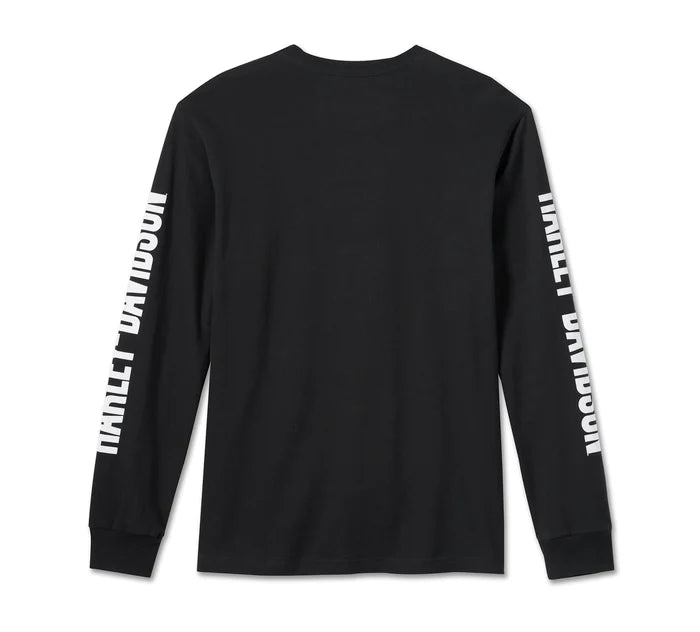 Men's Bar & Shield Long Sleeve Tee - Black