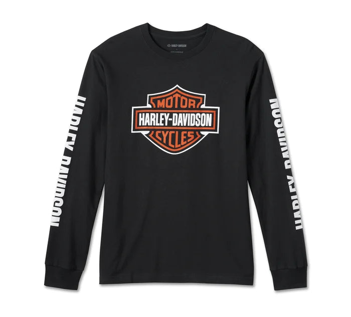 Men's Bar & Shield Long Sleeve Tee - Black