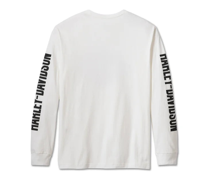 Men's Bar & Shield Long Sleeve Tee - White