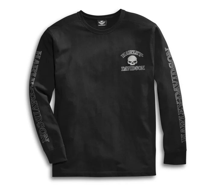 Men's Willie G Skull Long Sleeve Tee - Black