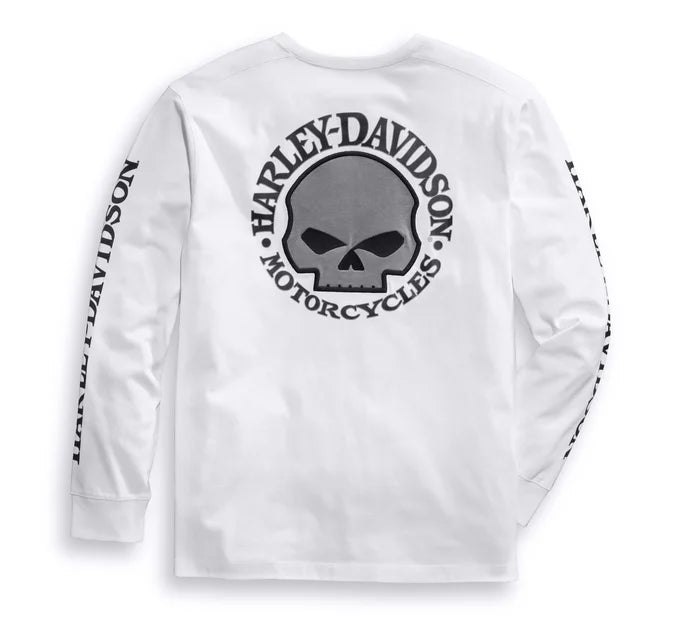 Men's Willie G Skull Long Sleeve Tee - White