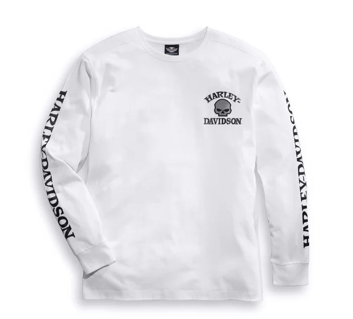 Men's Willie G Skull Long Sleeve Tee - White