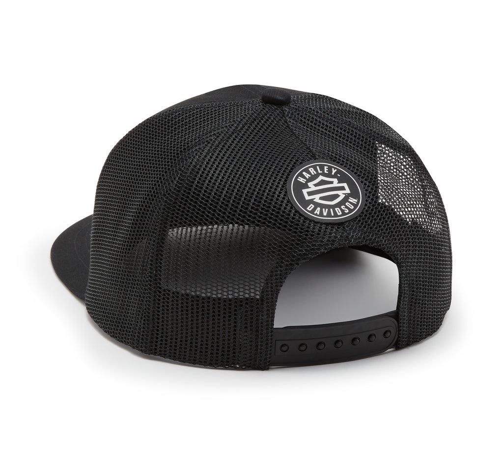 Harley-Davidson Men's Logo Colorblock Adjustable Trucker Cap Black