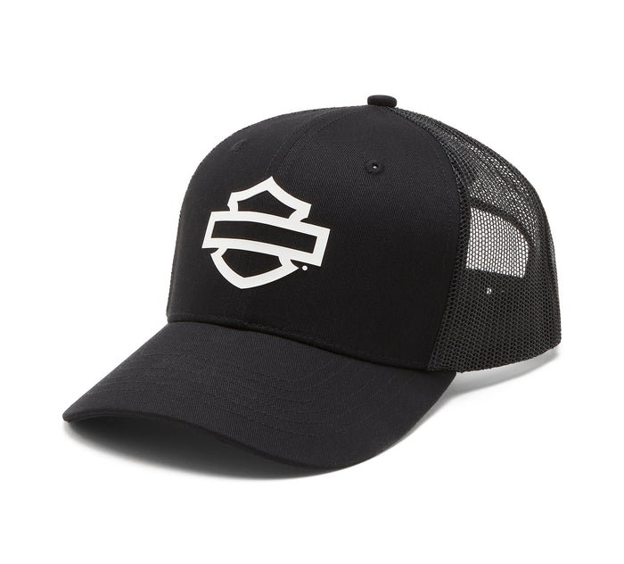 Harley-Davidson Men's Logo Colorblock Adjustable Trucker Cap Black