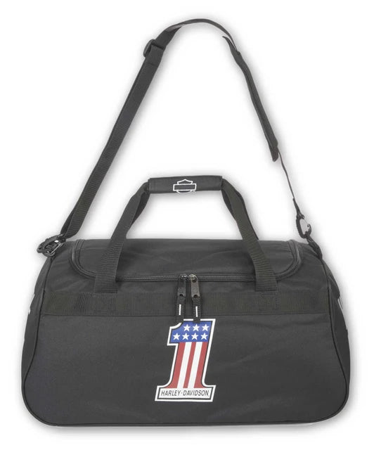 Harley-Davidson® #1 RWB Logo Sports Duffel Bag w/ Strap - Black 99418-NUMBER1