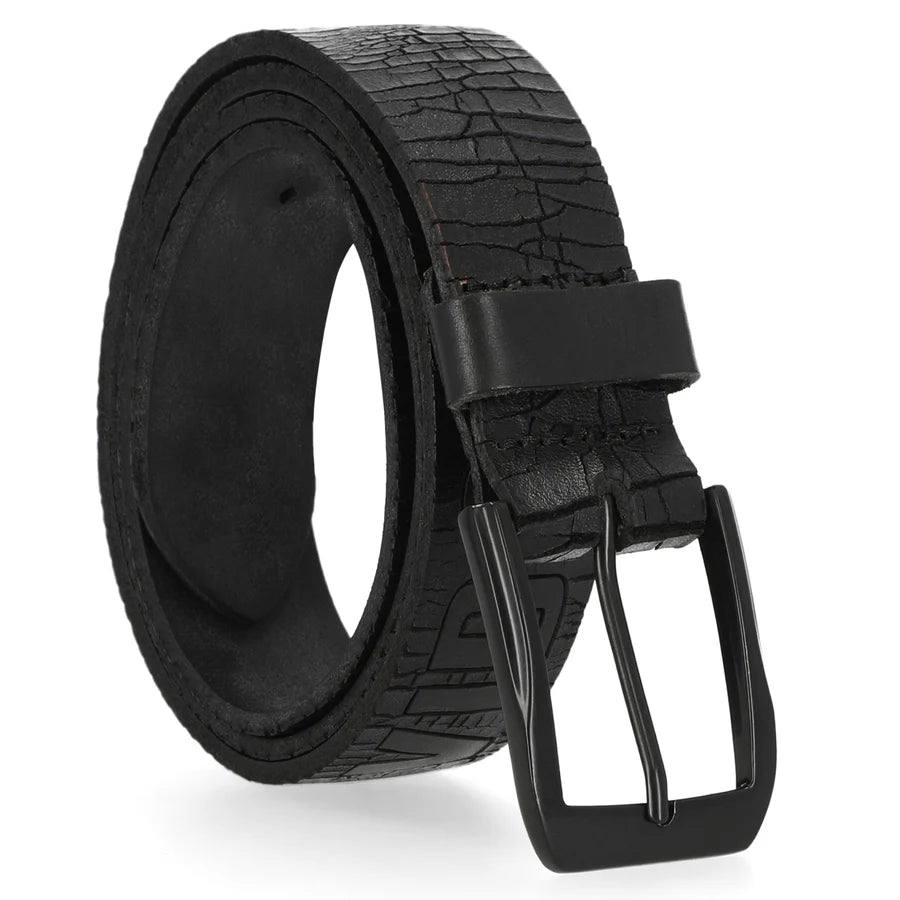 Harley-Davidson Men's Cracked Earth Raised H-D Logo Leather Belt, BMM027