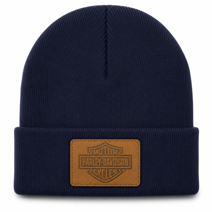 Harley-Davidson Unisex B&S Patch Cuffed Beanie Navy