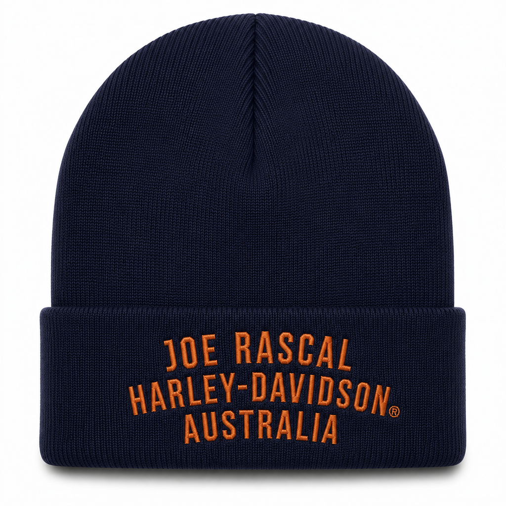Harley-Davidson Unisex B&S Patch Cuffed Beanie Navy