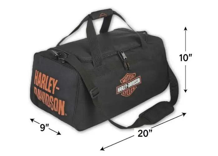 HARLEY-DAVIDSON HD GRAPHIC DUFFEL - ORANGE BAR & SHIELD