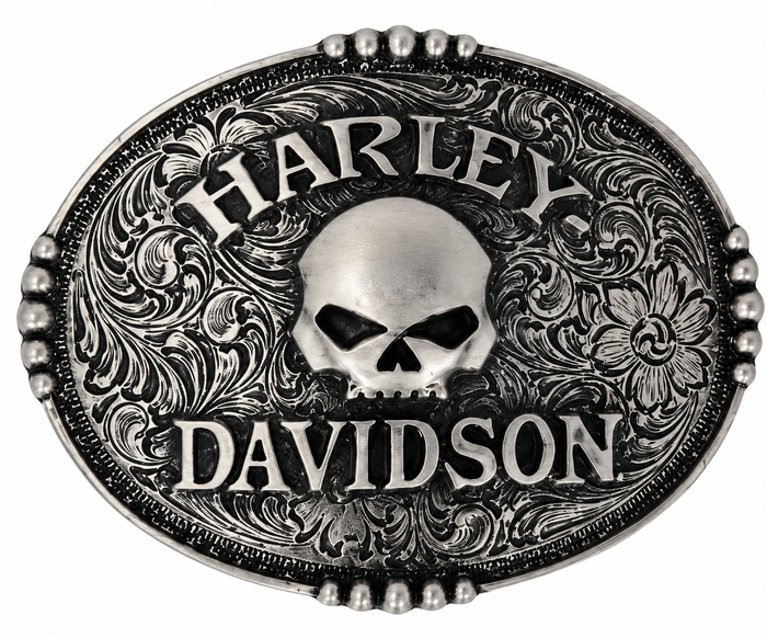 Harley-Davidson Skull Logo Belt Buckle Black